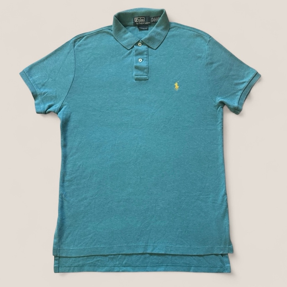 Polo by Ralph Lauren Men's Teal Polo Shirt 100% Cotton Size M